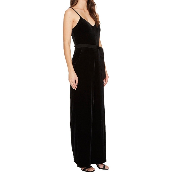 NWT Calvin Klein Wide Leg Black Velvet Jumpsuit - Picture 3 of 5